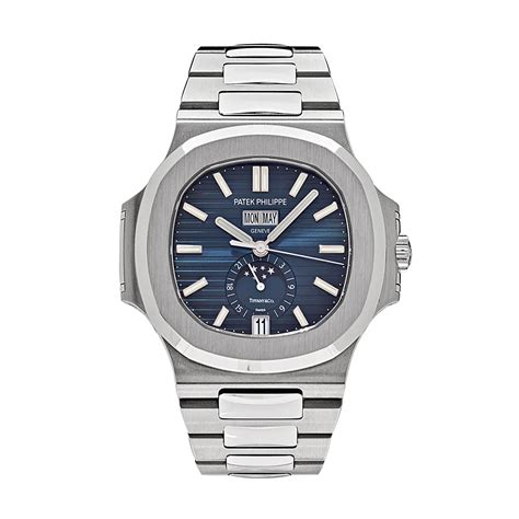 patek philippe nautilus year and month calender|Patek Philippe Nautilus day date.